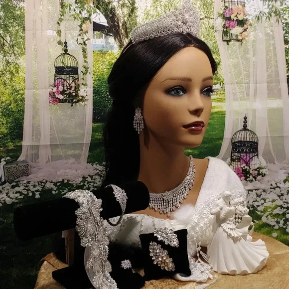 7pc Handmade Unique One-Of-A-Kind Bridal Tiara Package - Picture 1 of 13